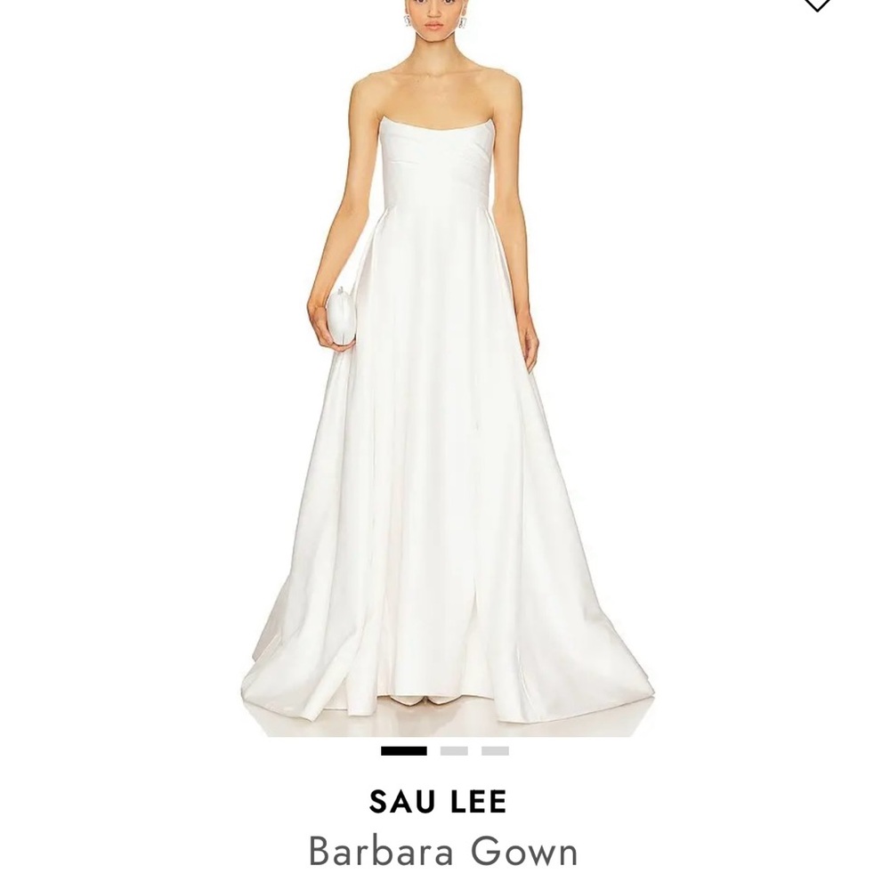 SAU LEE Elegant White Wedding Dress